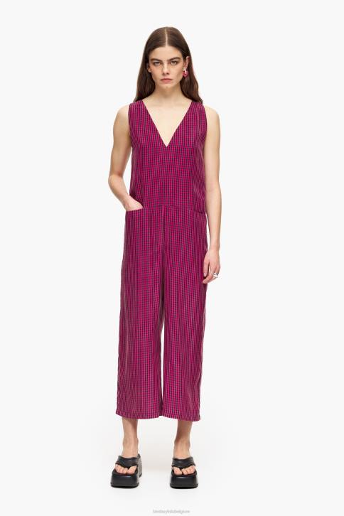 vloeiende jumpsuit met gingham-ruit Bimba Y Lola fuchsia kleding 4HDL242