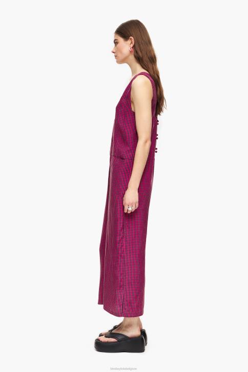 vloeiende jumpsuit met gingham-ruit Bimba Y Lola fuchsia kleding 4HDL242