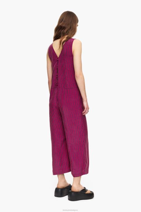 vloeiende jumpsuit met gingham-ruit Bimba Y Lola fuchsia kleding 4HDL242
