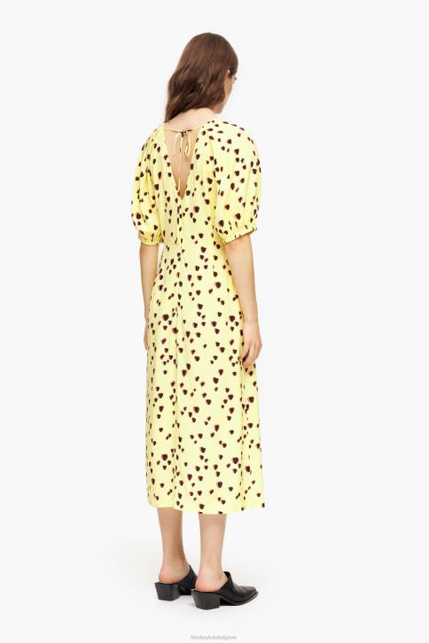 A-lijn midi-jurk met kleine hartenprint Bimba Y Lola geel kleding 4HDL221
