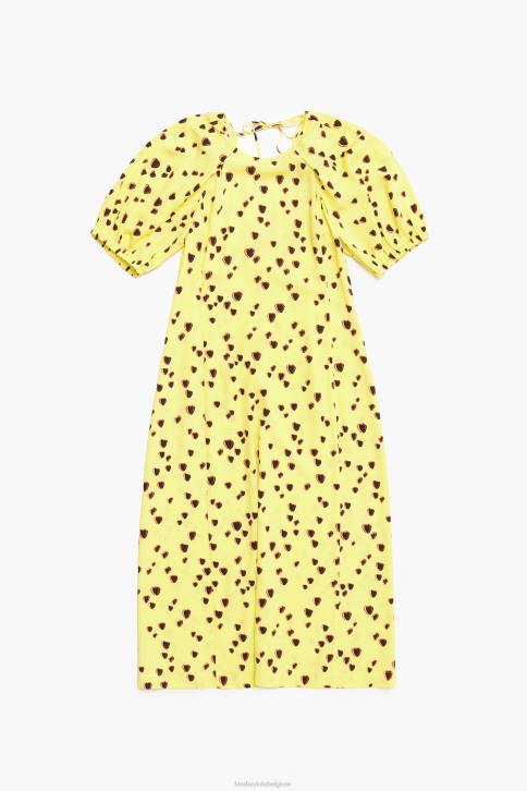 A-lijn midi-jurk met kleine hartenprint Bimba Y Lola geel kleding 4HDL221