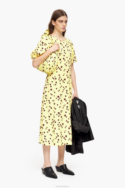 A-lijn midi-jurk met kleine hartenprint Bimba Y Lola geel kleding 4HDL221