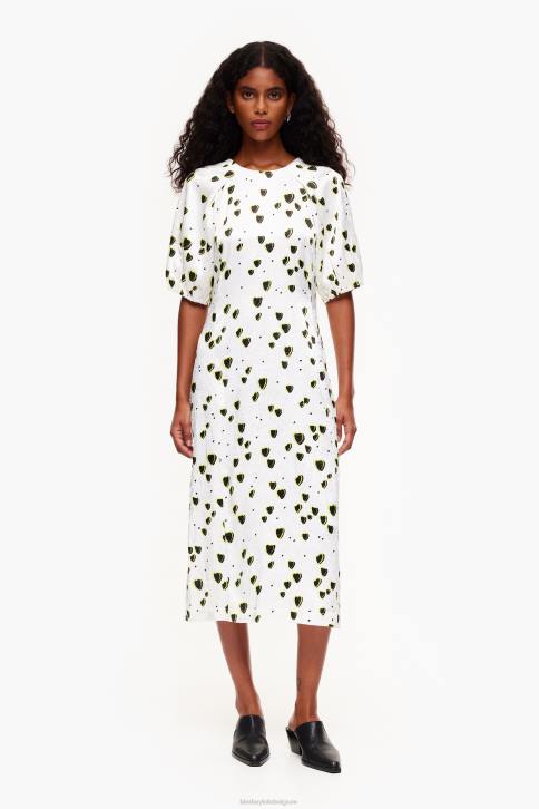 Vloeiende midi-jurk met kleine print Bimba Y Lola harten kleding 4HDL203