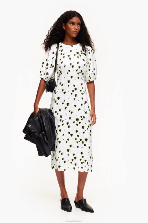 Vloeiende midi-jurk met kleine print Bimba Y Lola harten kleding 4HDL203