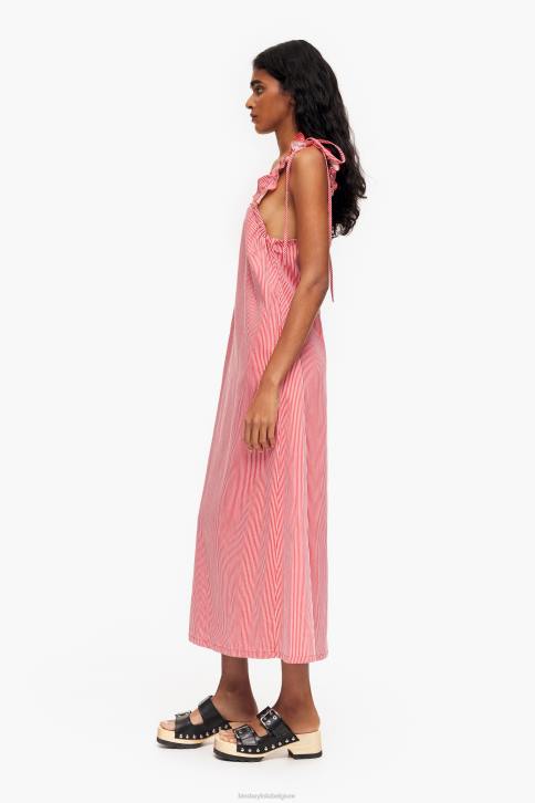 denim a-lijn jurk Bimba Y Lola rood kleding 4HDL229