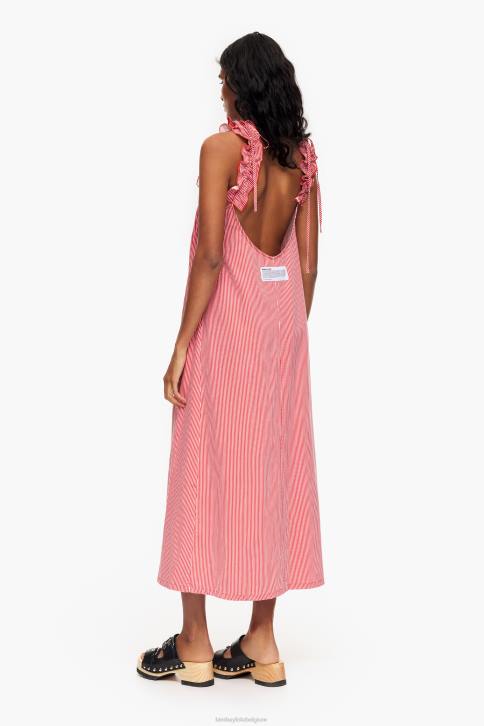 denim a-lijn jurk Bimba Y Lola rood kleding 4HDL543