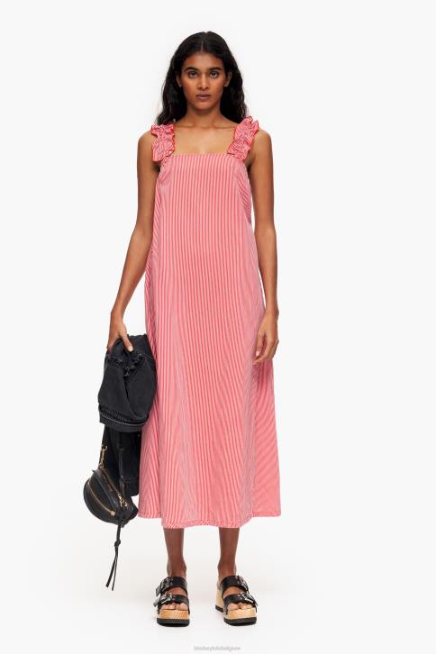 denim a-lijn jurk Bimba Y Lola rood kleding 4HDL543