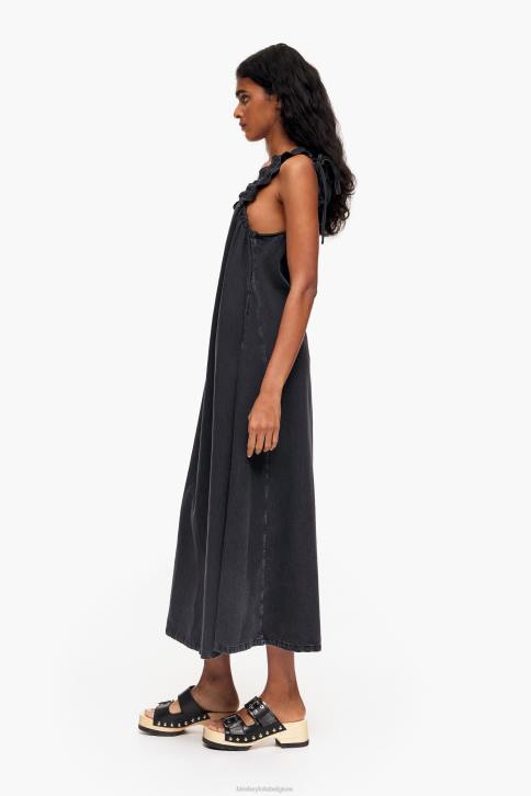 denim a-lijn jurk Bimba Y Lola zwart kleding 4HDL228