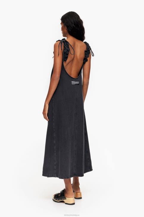 denim a-lijn jurk Bimba Y Lola zwart kleding 4HDL228