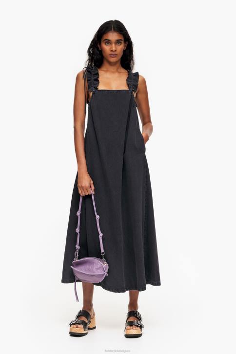denim a-lijn jurk Bimba Y Lola zwart kleding 4HDL228