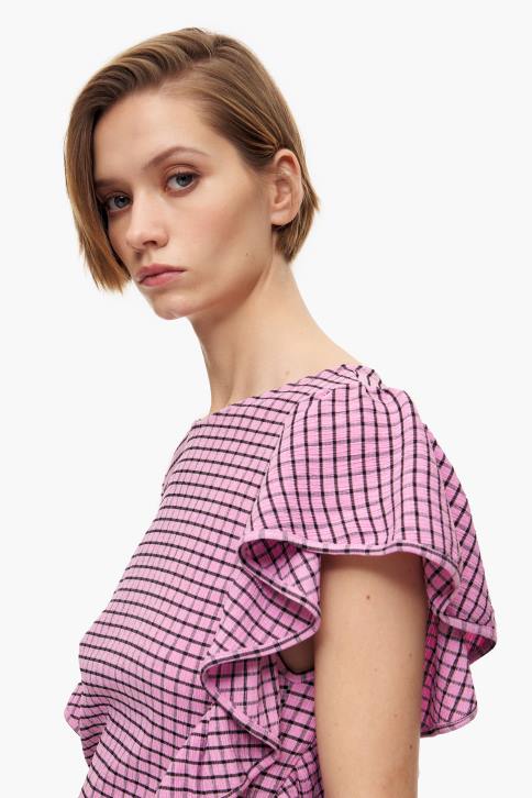 geruite getailleerde mini-jurk Bimba Y Lola roze kleding 4HDL238