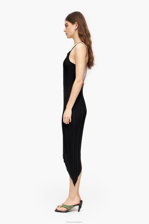 getailleerde midi-jurk Bimba Y Lola zwart kleding 4HDL237