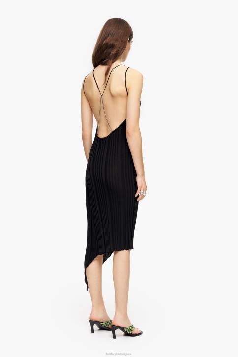 getailleerde midi-jurk Bimba Y Lola zwart kleding 4HDL237