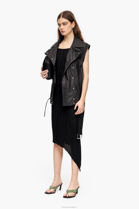 getailleerde midi-jurk Bimba Y Lola zwart kleding 4HDL237