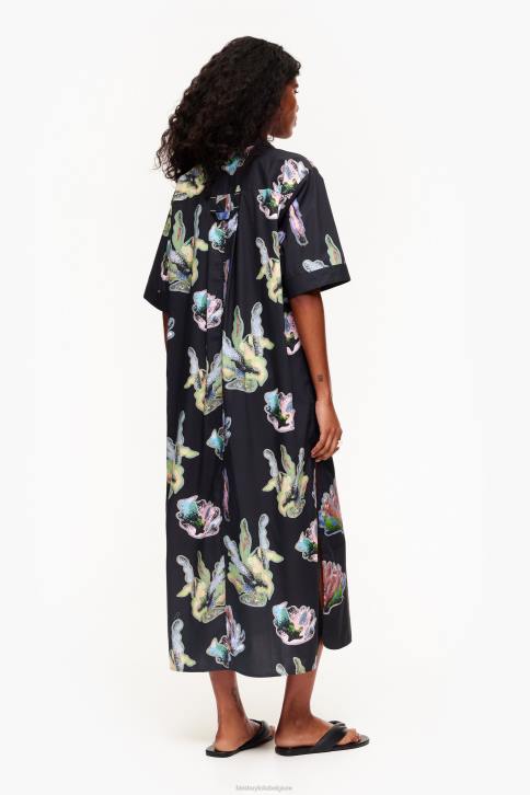 hemdjurk met koraalprint Bimba Y Lola grijs kleding 4HDL182