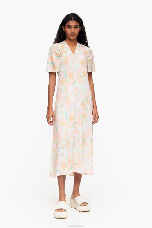 jersey midi-jurk met bloemenprint Bimba Y Lola graffiti kleding 4HDL234