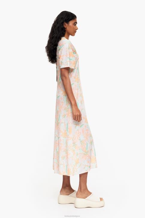 jersey midi-jurk met bloemenprint Bimba Y Lola graffiti kleding 4HDL234
