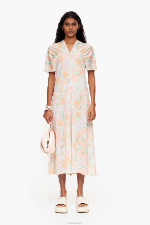 jersey midi-jurk met bloemenprint Bimba Y Lola graffiti kleding 4HDL234