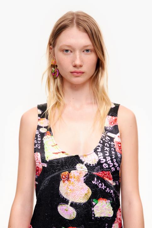 jurk met structuurprint Bimba Y Lola bijnaam foto kleding 4HDL200