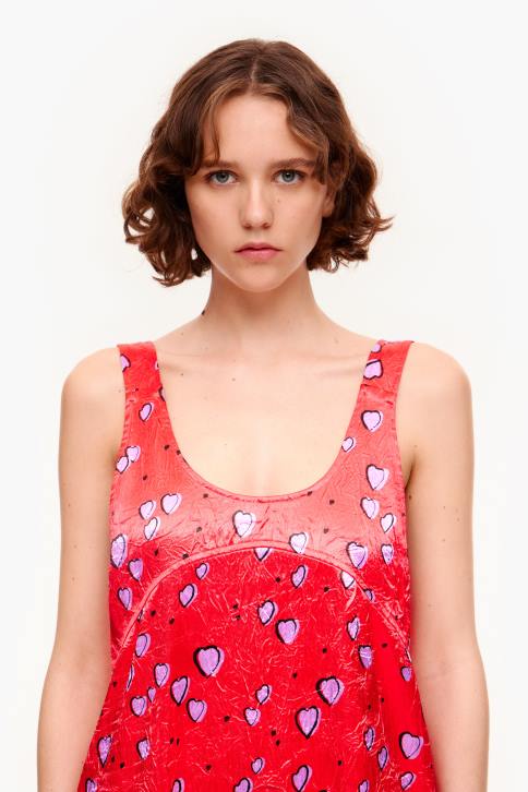 kleine hart print jurk Bimba Y Lola rood kleding 4HDL201