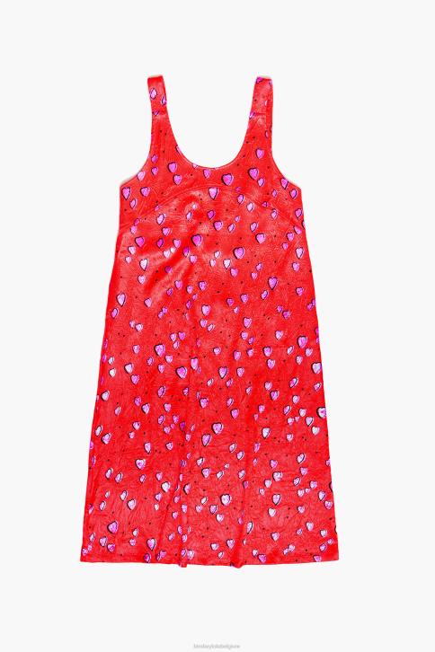 kleine hart print jurk Bimba Y Lola rood kleding 4HDL201