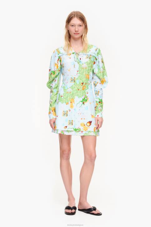korte jacquardjurk met vigo-gameprint Bimba Y Lola vloeistof kleding 4HDL198
