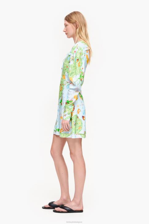 korte jacquardjurk met vigo-gameprint Bimba Y Lola vloeistof kleding 4HDL198