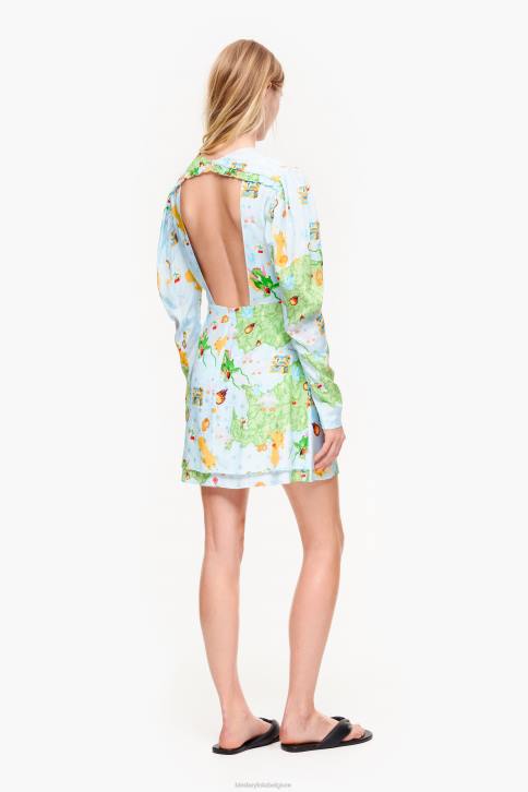 korte jacquardjurk met vigo-gameprint Bimba Y Lola vloeistof kleding 4HDL198
