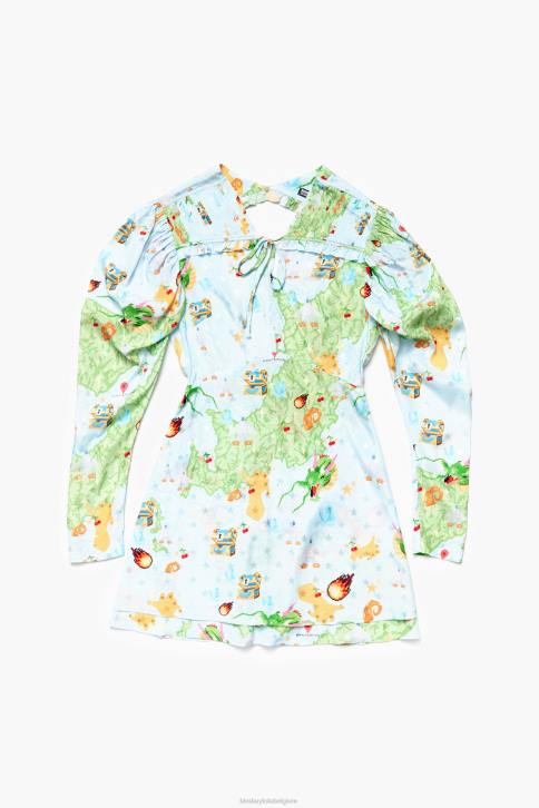 korte jacquardjurk met vigo-gameprint Bimba Y Lola vloeistof kleding 4HDL198