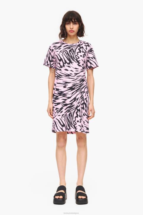 korte tweekleurige vlindervleugeljurk Bimba Y Lola roze kleding 4HDL219