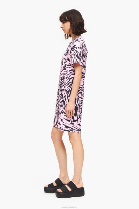 korte tweekleurige vlindervleugeljurk Bimba Y Lola roze kleding 4HDL219