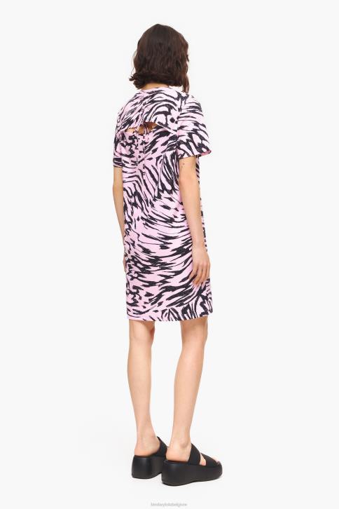 korte tweekleurige vlindervleugeljurk Bimba Y Lola roze kleding 4HDL219