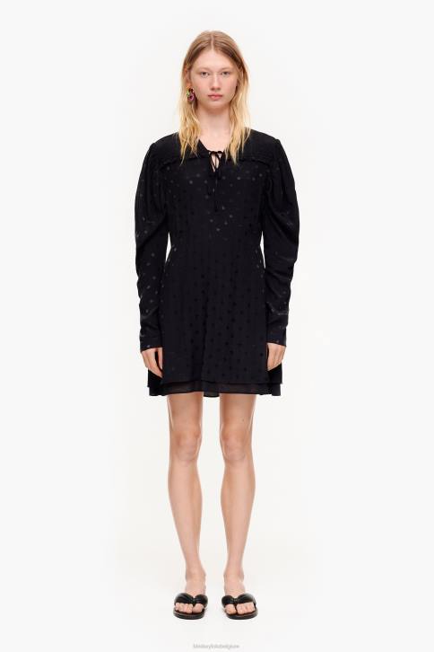 korte vloeiende jacquardjurk Bimba Y Lola zwart kleding 4HDL199