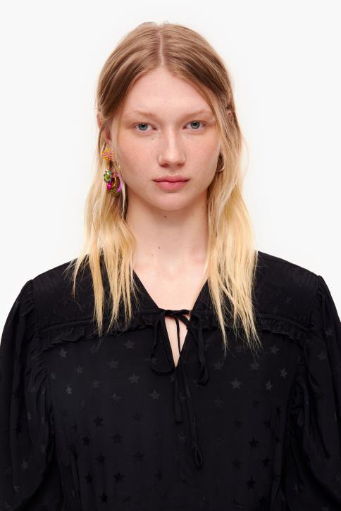 korte vloeiende jacquardjurk Bimba Y Lola zwart kleding 4HDL199