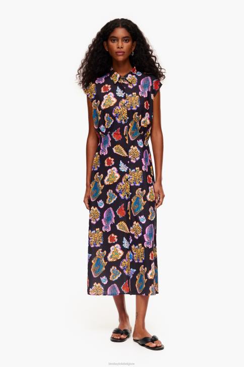 lange vis zee jurk Bimba Y Lola zwart kleding 4HDL176