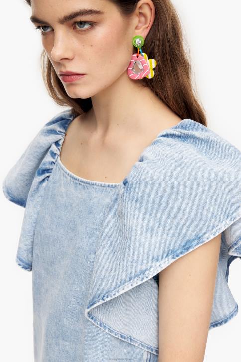 lichte denim mini-jurk Bimba Y Lola blauw kleding 4HDL213