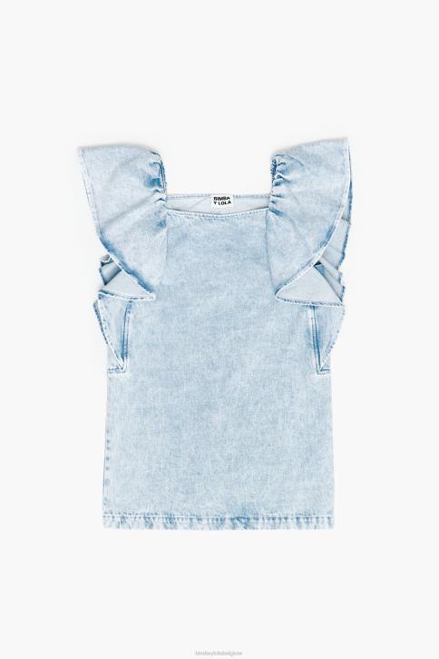 lichte denim mini-jurk Bimba Y Lola blauw kleding 4HDL213