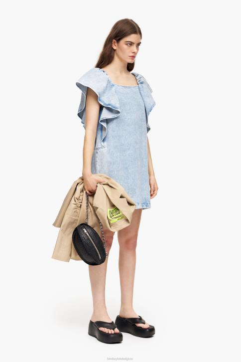 lichte denim mini-jurk Bimba Y Lola blauw kleding 4HDL213