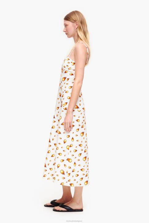 maxi-jurk met vuurprint Bimba Y Lola wit kleding 4HDL197