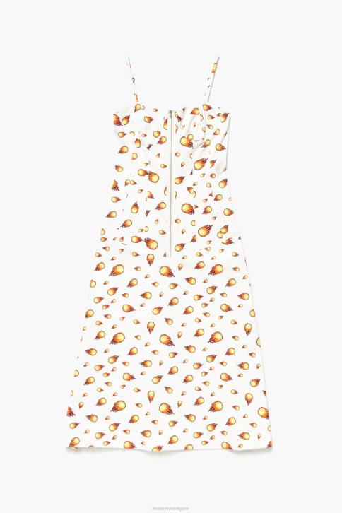 maxi-jurk met vuurprint Bimba Y Lola wit kleding 4HDL197