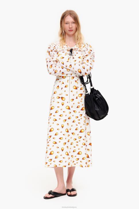 maxi-jurk met vuurprint Bimba Y Lola wit kleding 4HDL197