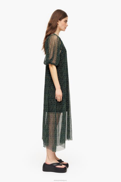 midi-jurk met romantische bloemenprint Bimba Y Lola groente kleding 4HDL236