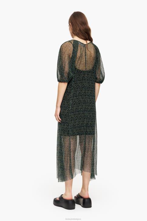 midi-jurk met romantische bloemenprint Bimba Y Lola groente kleding 4HDL236