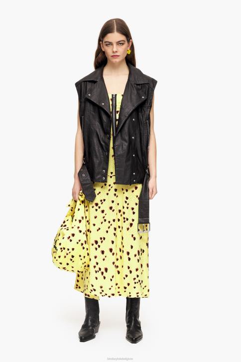 midi-onderjurk met kleine hartenprint Bimba Y Lola geel kleding 4HDL222