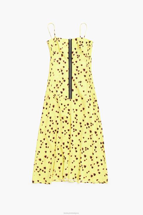 midi-onderjurk met kleine hartenprint Bimba Y Lola geel kleding 4HDL222