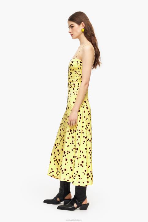 midi-onderjurk met kleine hartenprint Bimba Y Lola geel kleding 4HDL223