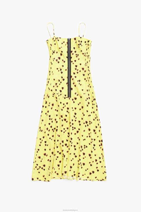 midi-onderjurk met kleine hartenprint Bimba Y Lola geel kleding 4HDL223