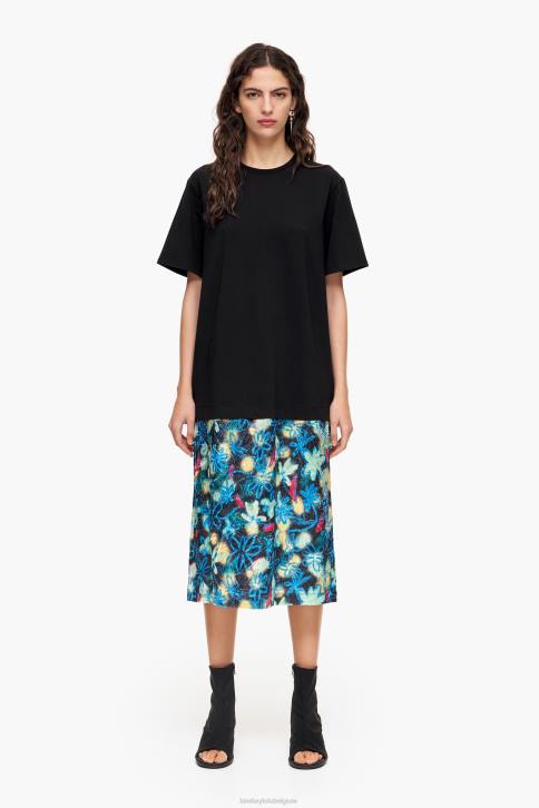 midi-t-shirtjurk met graffiti-bloemenprint Bimba Y Lola blauw kleding 4HDL235