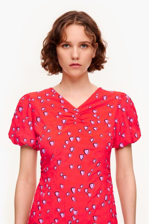mini-jurk met kleine hartenprint Bimba Y Lola rood kleding 4HDL205