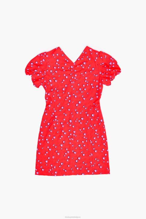 mini-jurk met kleine hartenprint Bimba Y Lola rood kleding 4HDL205